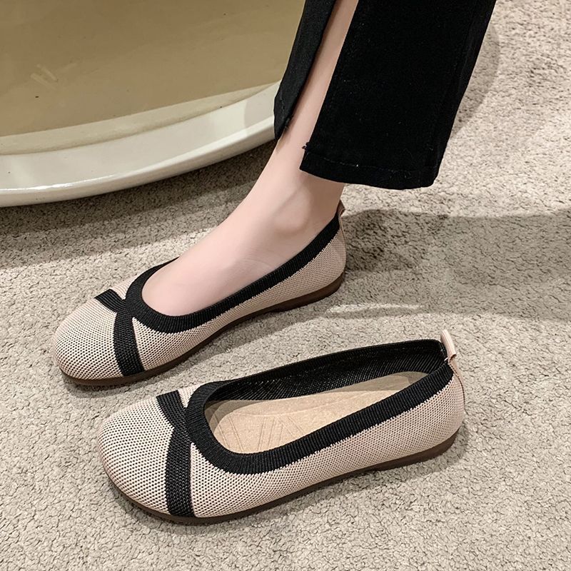 Ddmyoutdoor Spring Summer New Women S Loafers Breathable Mesh Flyknit Flat Cowhide Soft Sole Single Shoes For Outdoor Shoes