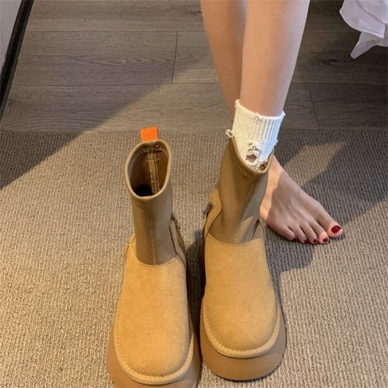 hot Free shipping designer Boots for woman cotton shoes winter new thick soled and plush fashionable black brown snow boots
