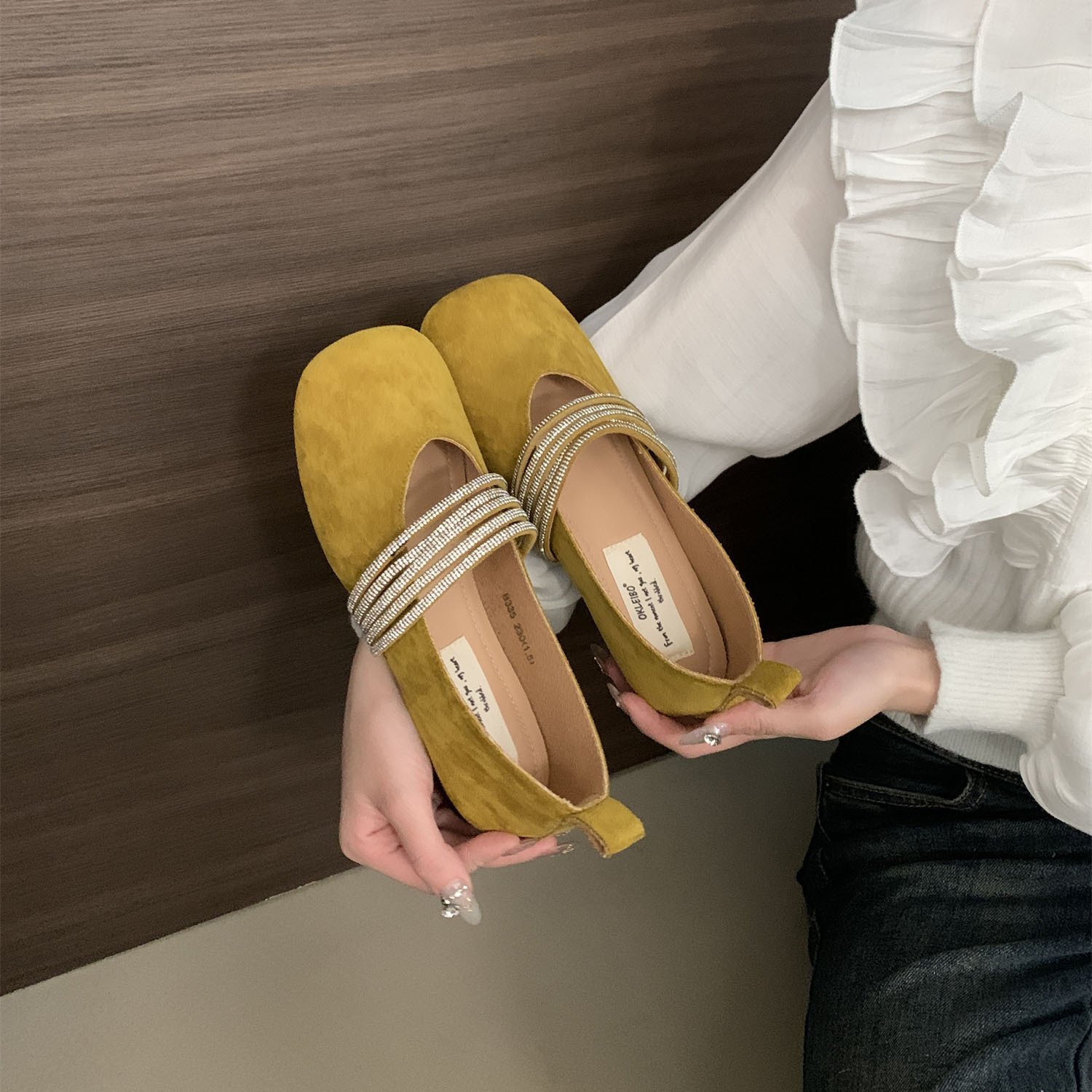 Ddmyoutdoor Mary Jane Women S New Slip On Leather For To Match Dresses Elegant Flat Silver French Style Single Shoes Outdoor Shoes