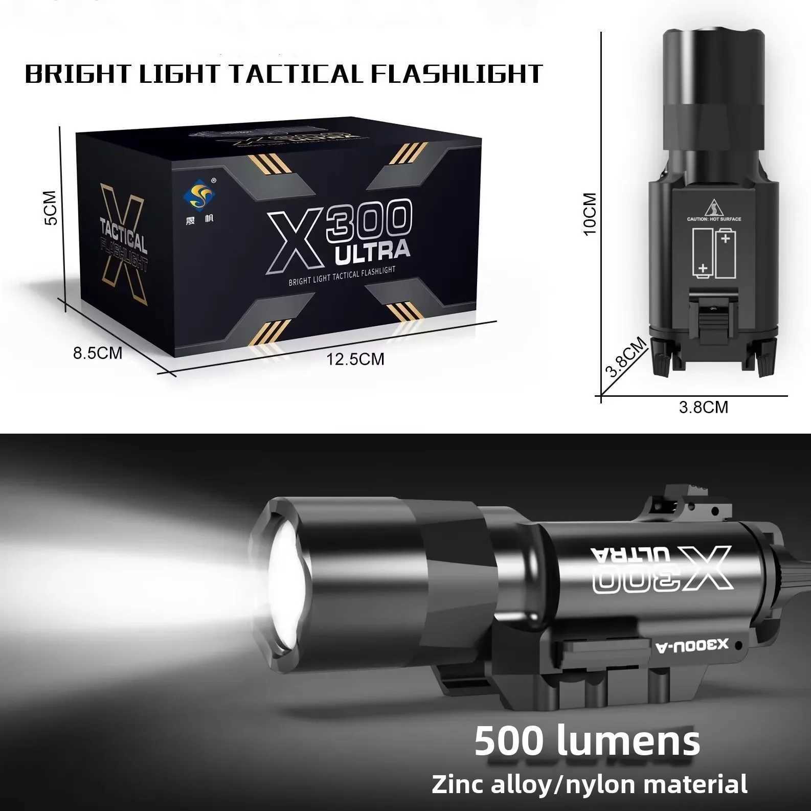 Tactical Style X300U X300 Ultra X300U-A Flashlight for Pistol Light Airsoft Helmet Light Weapon Torch Strobe 800 LumensXJ250613