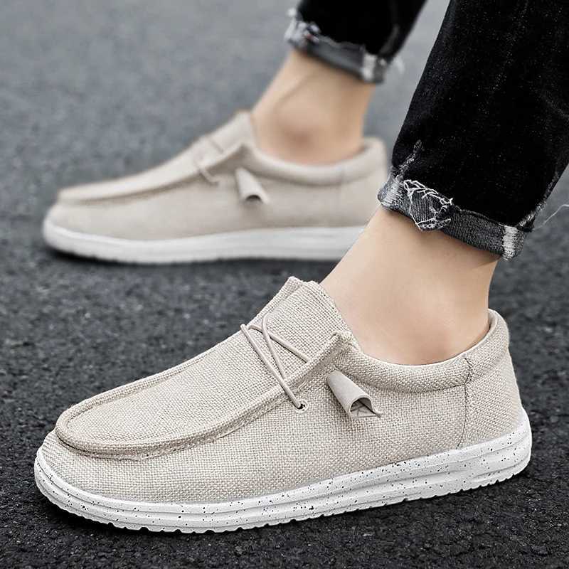 Men Casual Canvas Shoes Mens Loafers Breathable Slip Flats Male Vulcanized Shoes Driving Shoes Plus Size 47 Walking Shoe XJ250614