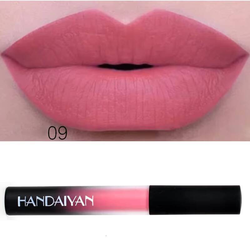 1Pcs Brown Nude Chocolate Color Liquid Lipstick Lip Gloss Batom Matte Maquiagem happy