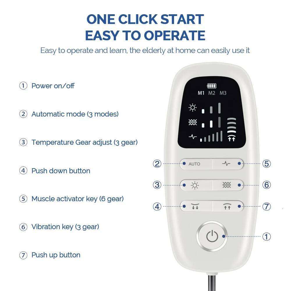 Electric Lumbar Traction Iatable Stretcher Device Adjustable Vibration Massager Waist Spine Support Back