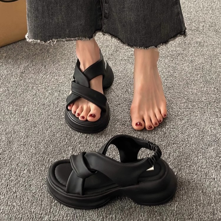 Ddmysports Women S Sandals Summer New Platform Thick Sole Casual Beach High End French Style With Dress Roman Shoes Outdoor Shoes