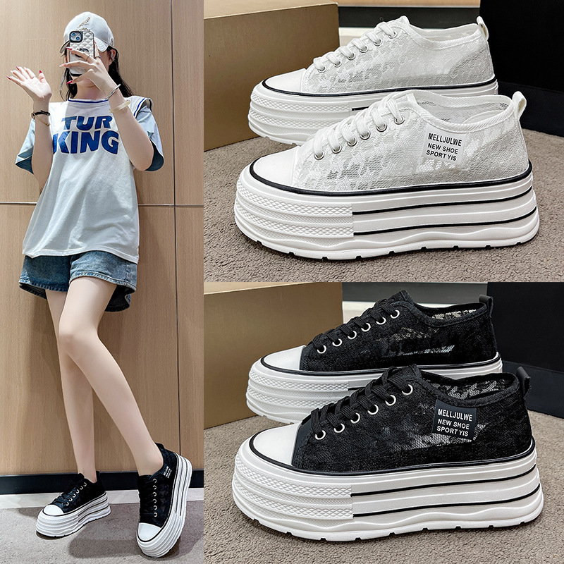 Ddmyoutdoor Canvas For Women New Summer Breathable Mesh With Skirt White Shoes Thick Sole Height Increasing Fisherman Sneakers Outdoor Shoes