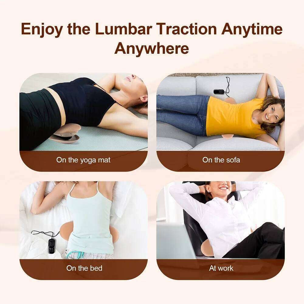 Electric Lumbar Traction Vibration Massager Airbag Spine Support Back Massage Hine Waist Maseador