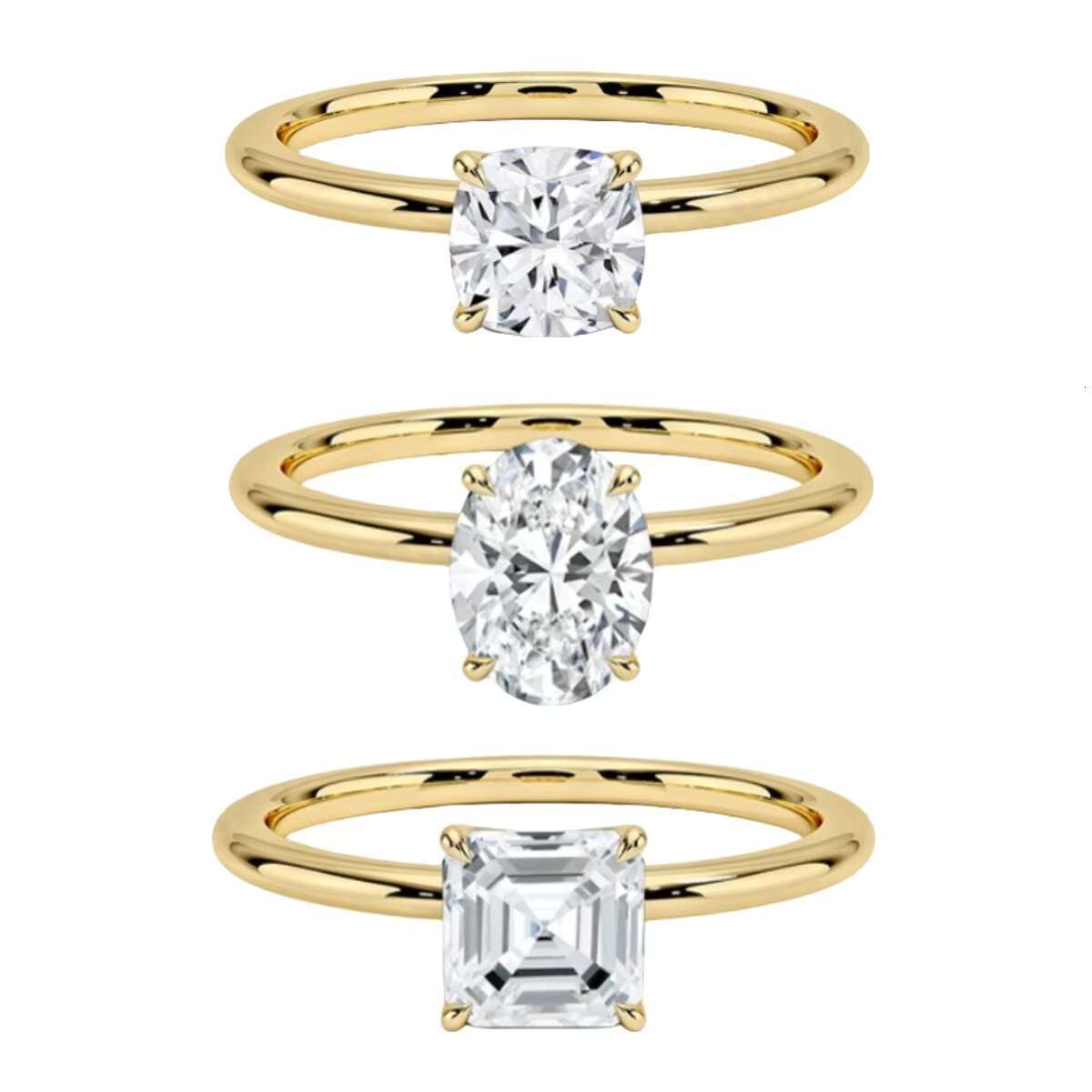 Igi Certified Lab Grown Diamond 14k 18k Pure Gold Lab-grown Diamond Engagement Rings 1ct 2ct Lab Grown Diamond Ring