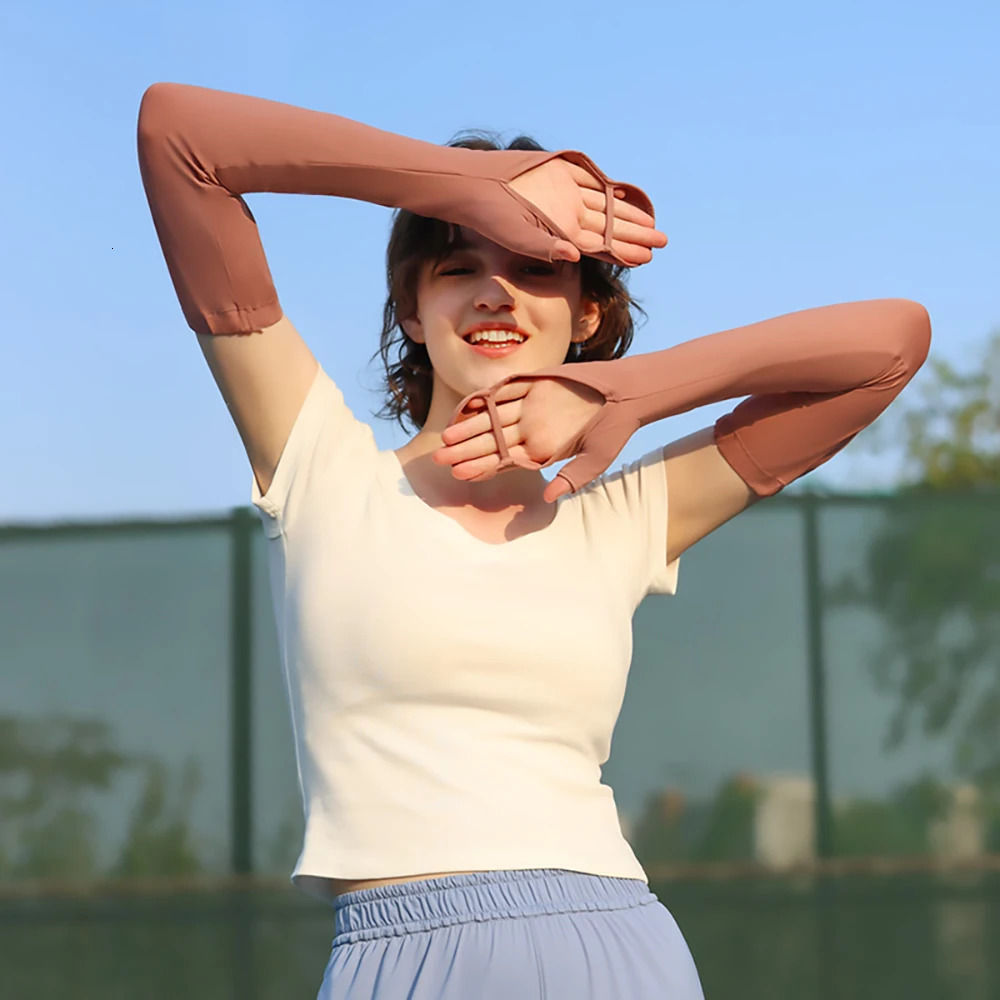 OhSunny Sun Protection Long Gloves Woman Driving Anti UV Full Coverage Sleeves Ice Feeling Arm Covers with Hand Back UPF50 250610