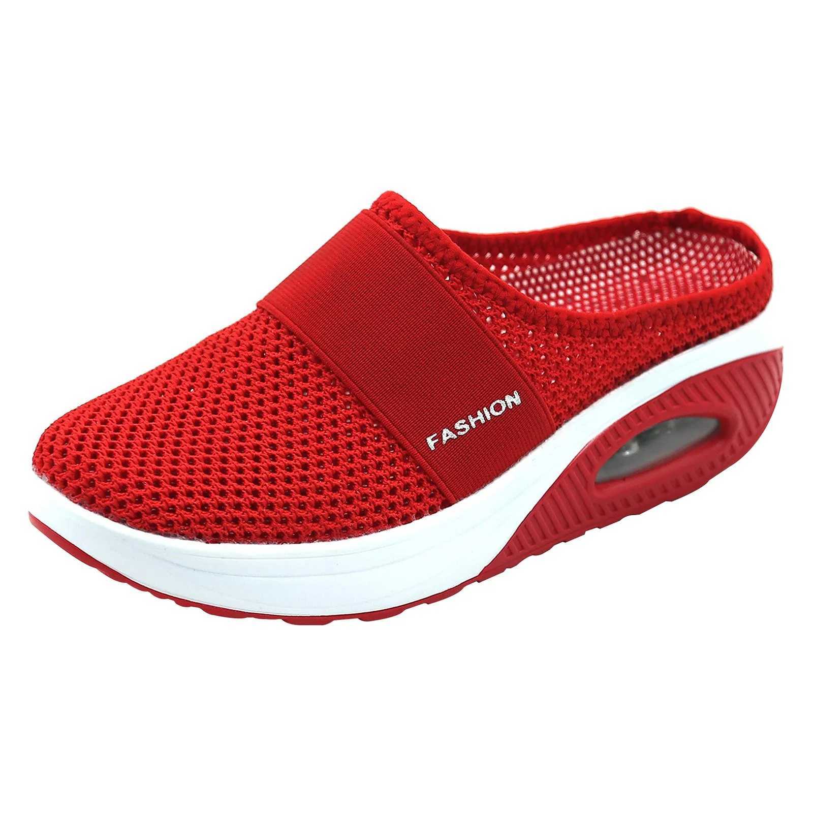 Slip-On WomenS Walking Sandals Breathable Mesh Casual Shoes with Arch Support Knit Shoes with Thickened Soft Sole Z250614
