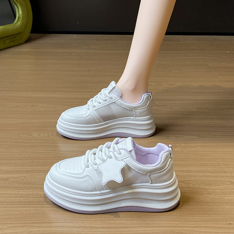 Ddmysports White Sneakers For Women Spring New Korean Style Ins Female Student Star Sports Versatile Board Shoes Street Shooting HB Outdoor Shoes