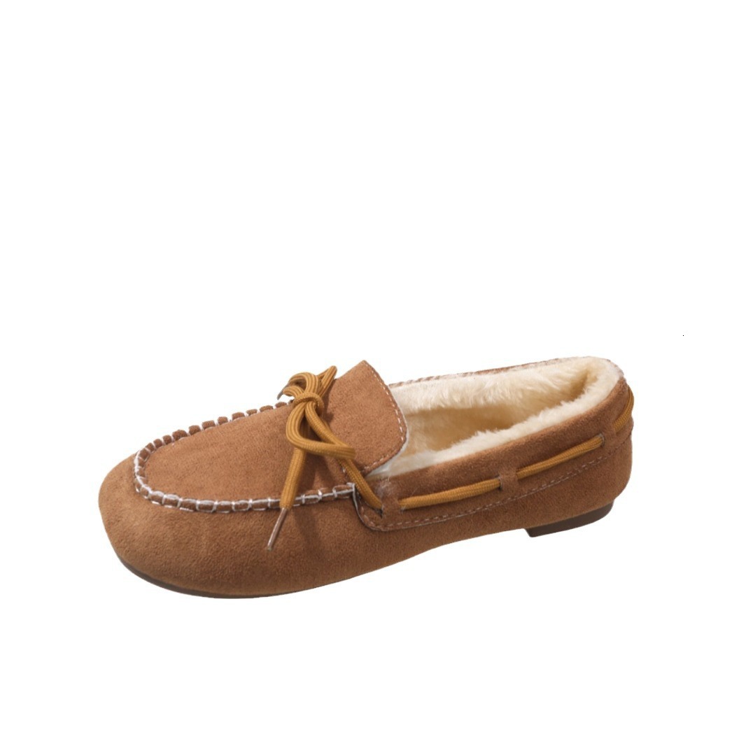 Ddmysports Slip On Fleece Lined Thickened Loafers Autumn Winter New Non Cotton For Pregnant Women And Moms Flat Shoes Outdoor Shoes