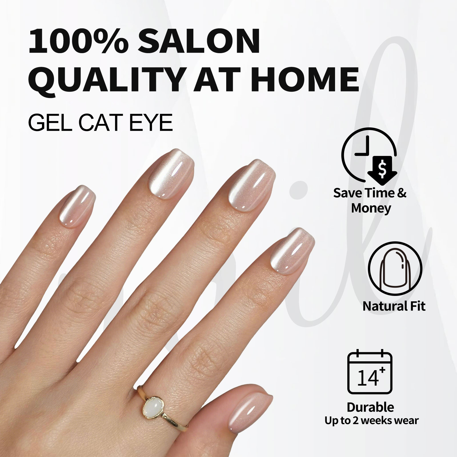 Elegant Square Shape Artificial Acrylic Tips with Elegant Edge DetailLight Beige Tones Plus Matching Nail Glue
