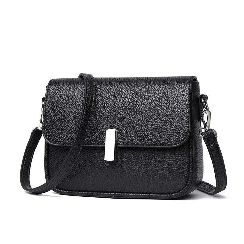 Women's Crossbody Textured Genuine Leather Small Square New Korean Style Simple Versatile Shoulder Bag
