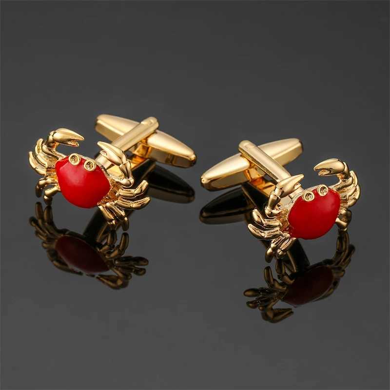 High quality mens French shirt cufflinks brass metal cute animal crab cuff buttons business suit accessories jewelry gifts XJ250614
