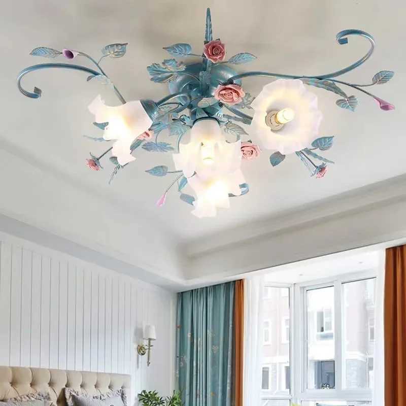 Nordic Flower LED Ceiling Lights for Living Room Dining Kitchen Bedroom Loft Study Lamp Home Decor Chandeliers Lighting FixturesXJ2500613