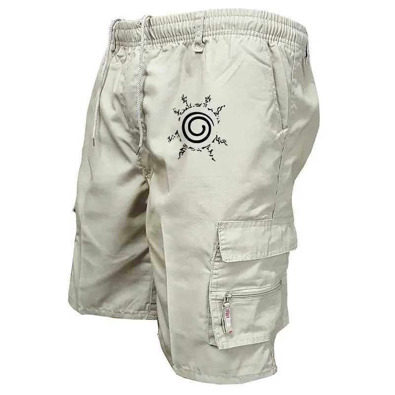 Summer Anime Cargo Shorts For Men Tactical Quick Dry Multi-pocket Shorts Mens Outdoor Clothes Hunting Fishing Short Pants W250614