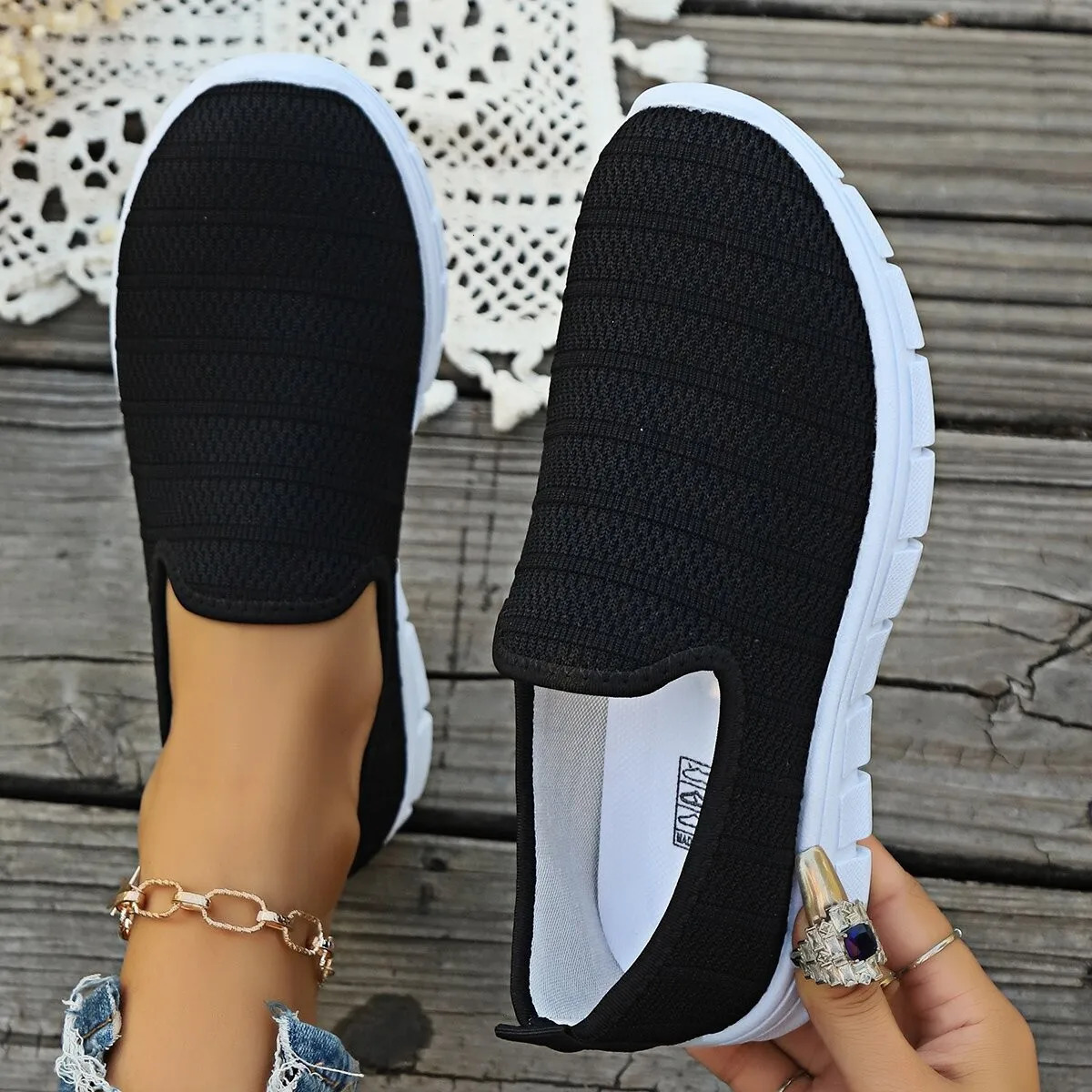 Summer Sneakers Slip On Flat Shoe Womens Fashion Casual Loafers Walking Shoe Outdoor Mesh Soft Bottom Sports 250610