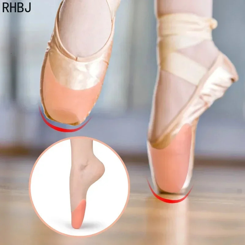 RHBJ Womens Professional Soft Ballet Pointe Silicone Gel Toe Dance Shoe Pads Forefoot Gel Insole Pad Anti-pain Foot Care Tool 250613