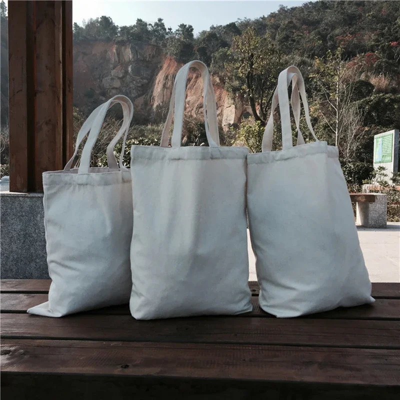 10 pcs High-Quality Women Men Handbags Canvas Tote bags Reusable Cotton grocery Shopping Bag Webshop Eco Foldable Shopping Cart 250610