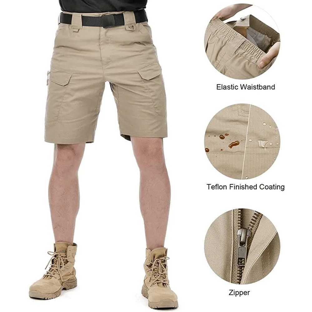 Men Urban Military Tactical Shorts Outdoor Waterproof Wear Resistant Cargo Shorts Quick Dry Multi pocket Plus Size Hiking Pants W250614