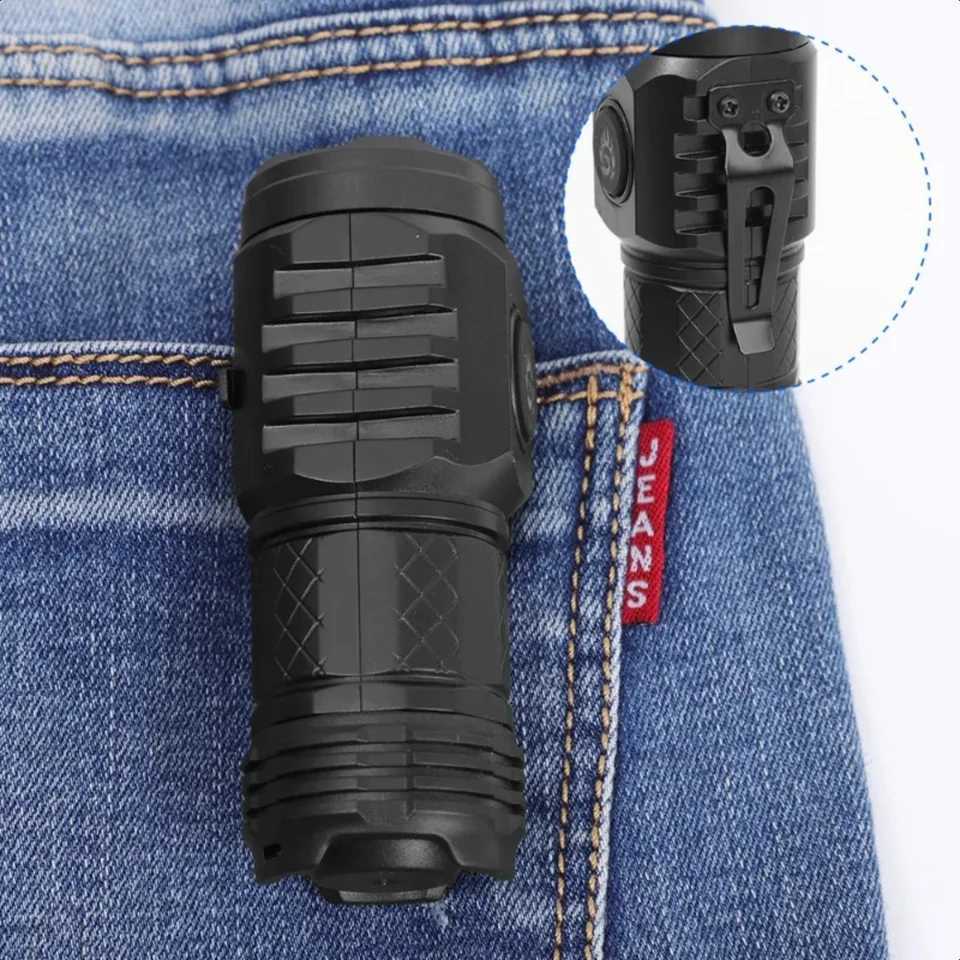 Powerful Portable Flashlight Mini Three Eye Flashlight USB Rechargeable Strong Light Camping Fishing Lantern Magnet Torch W250613