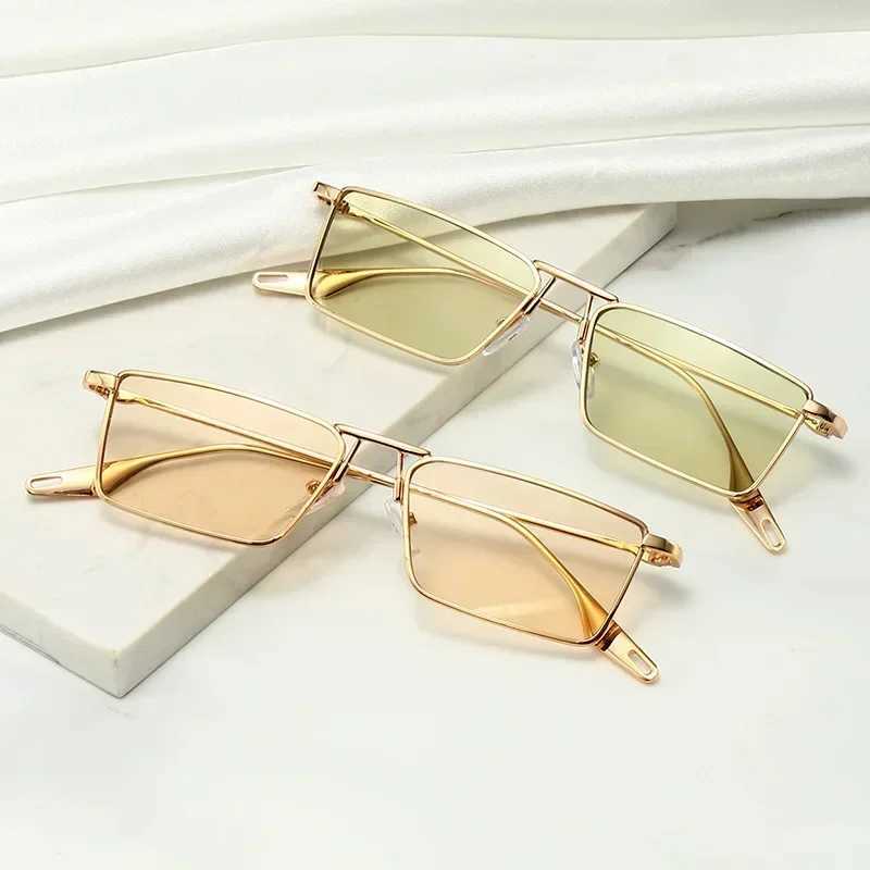 Vintage Narrow Small Sunglasses Women Luxury Brand Metal Frame Sun Glasses Rectangle Driving Eyeglasses Fishing Eyewear Men 2023 Z250614