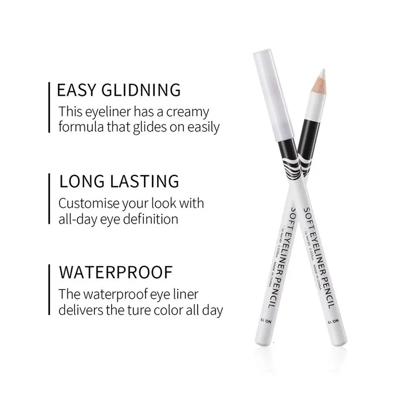 Waterproof White Eyeliner Pencil Quick-Dry Long-Lasting No Blooming Eye Liner Pen Professional Woman Makeup Beauty Cosmetic Tool 250614