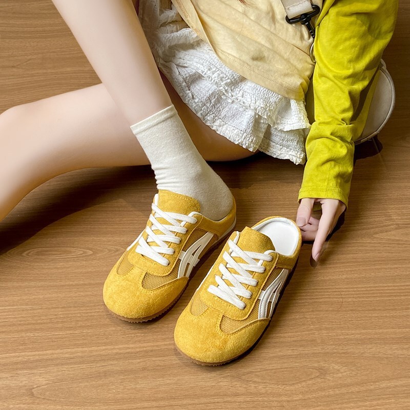 Ddmysports White Sneakers For Women Summer New Korean Style Ins Female Students Casual Sports Versatile Half Sole Street Shooting CY Outdoor Shoes