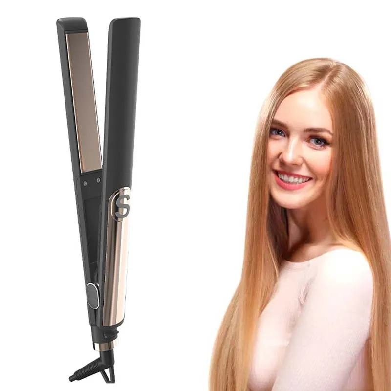 Professional Salon Flat Iron 2 in 1 Straightening Curling Iron and Straight Ceramic Hair Straightener 250611