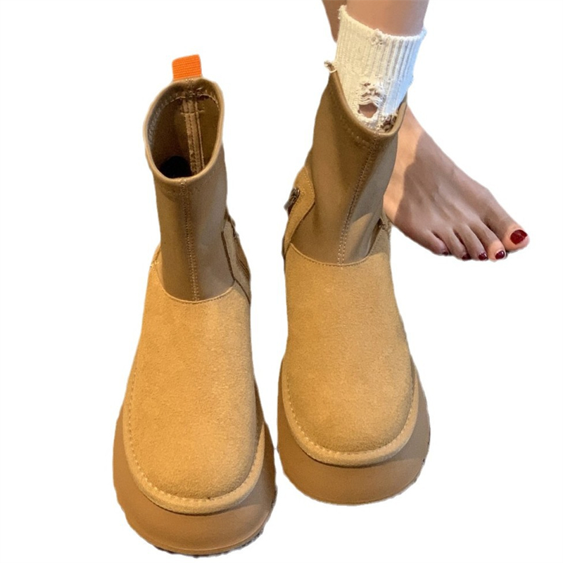 hot Free shipping designer Boots for woman cotton shoes winter new thick soled and plush fashionable black brown snow boots