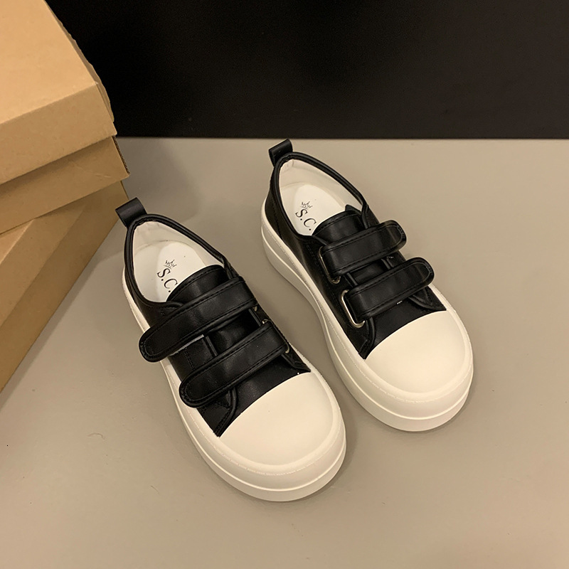Ddmysports Magic Tape Ugly Cute Big Head Spring Summer New Casual Sneakers White Women Biscuit Thick Sole Single Shoes Outdoor Shoes