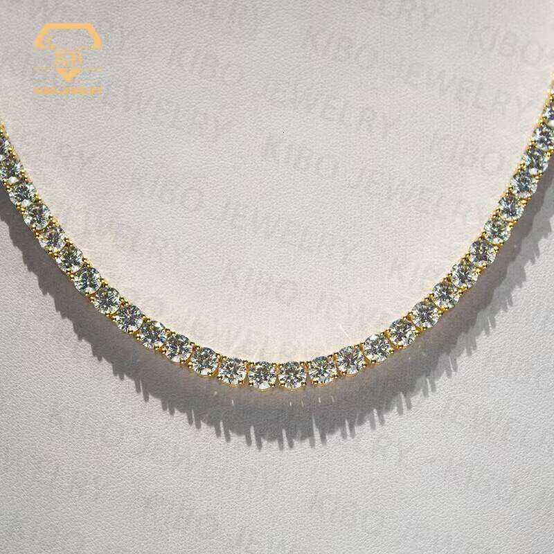 Tester Iced Out Tennis Chain Necklace Passes Sier 2Mm-6.5Mm VVS Silicon 3Mm-5Mm Sizes Available