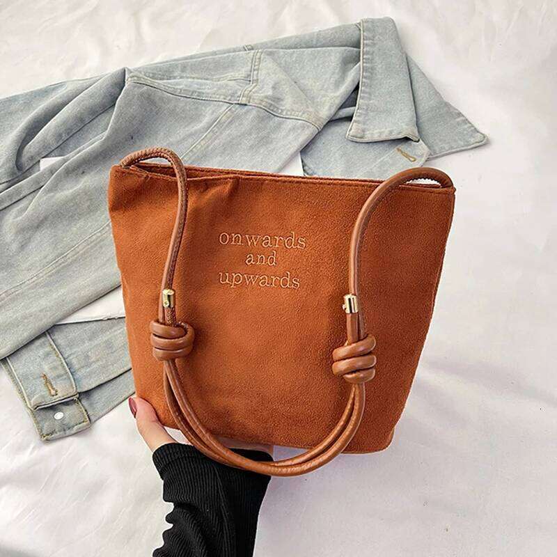 Multicolor Suede Handbag With Adjustable Rope Buckle Design Crossbody Bag For Women