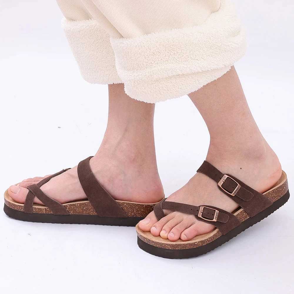 CrESTar Women Cork Sandals New Thick Soles Beach FAshion Open-Toe Sandals Trendy Slip-on Streetwear Mules Shoes Z250614