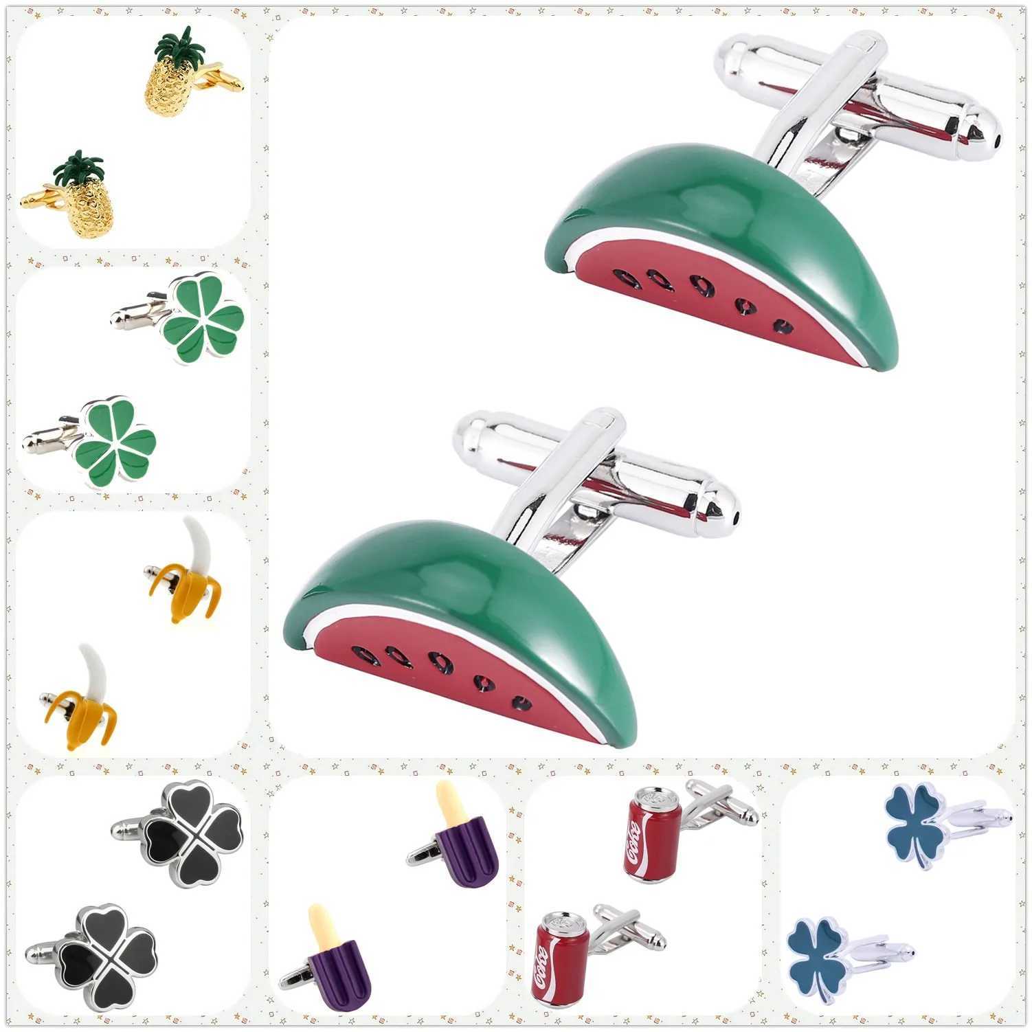 28 Designs Cufflinks Mens Food Cuff Links Free Shipping Banana leaf Cake Pepper StrAWberry ICE Cream PineAPple WatermelonXJ250614