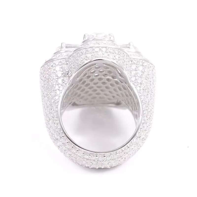 Pass Diamond Tester Hip Hop D Color VVS Bling Moissanite Four Leaf Clover Ring With 925 Sterling Silver GRA Women Men
