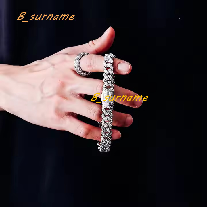 Premium 4 MM Moissanite Hip Hop Bracelet Set Silver Gold Overlay Perfect Gift for Men Weddings Everyday Glam Bling Fashion