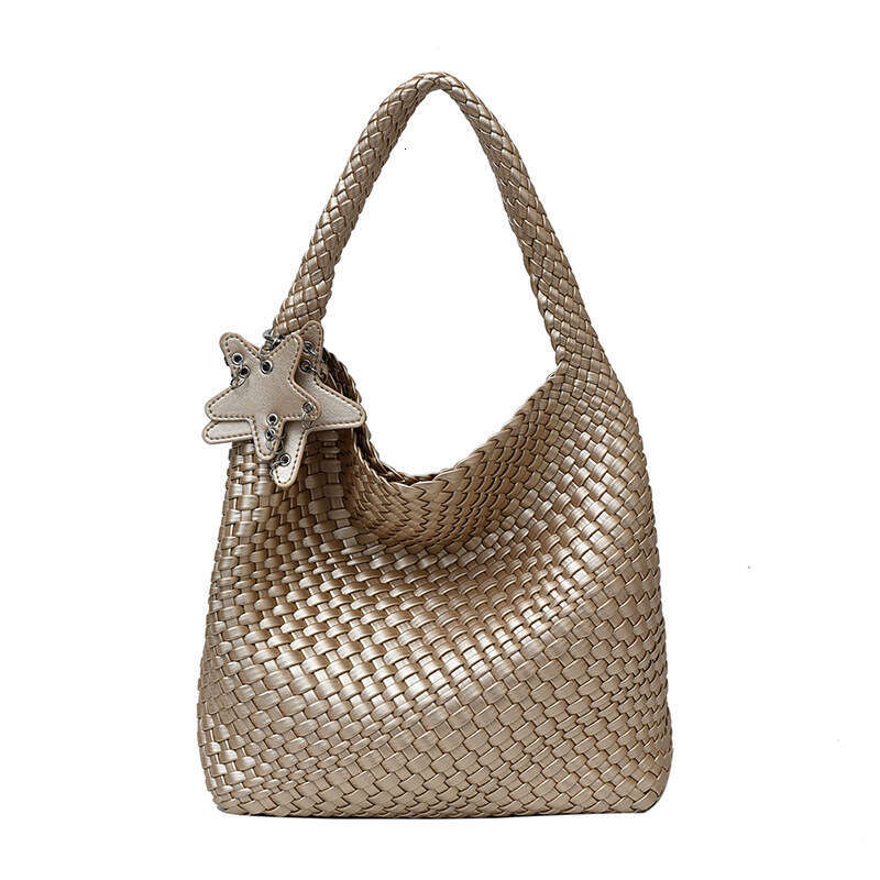 Tote Pure Handwoven For Women High-End Lazy Style Large Capacity Commuter Mother And Child Shoulder Bag