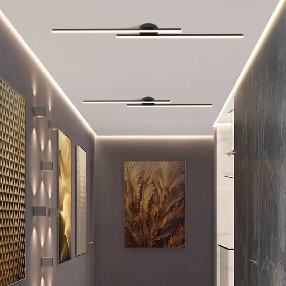 Long Aluminum LED Ceiling Light Modern Creative Design Ceiling Lamp Indoor Lighting Fixture Hallway Balcony Aisle Office LustreXJ2500613
