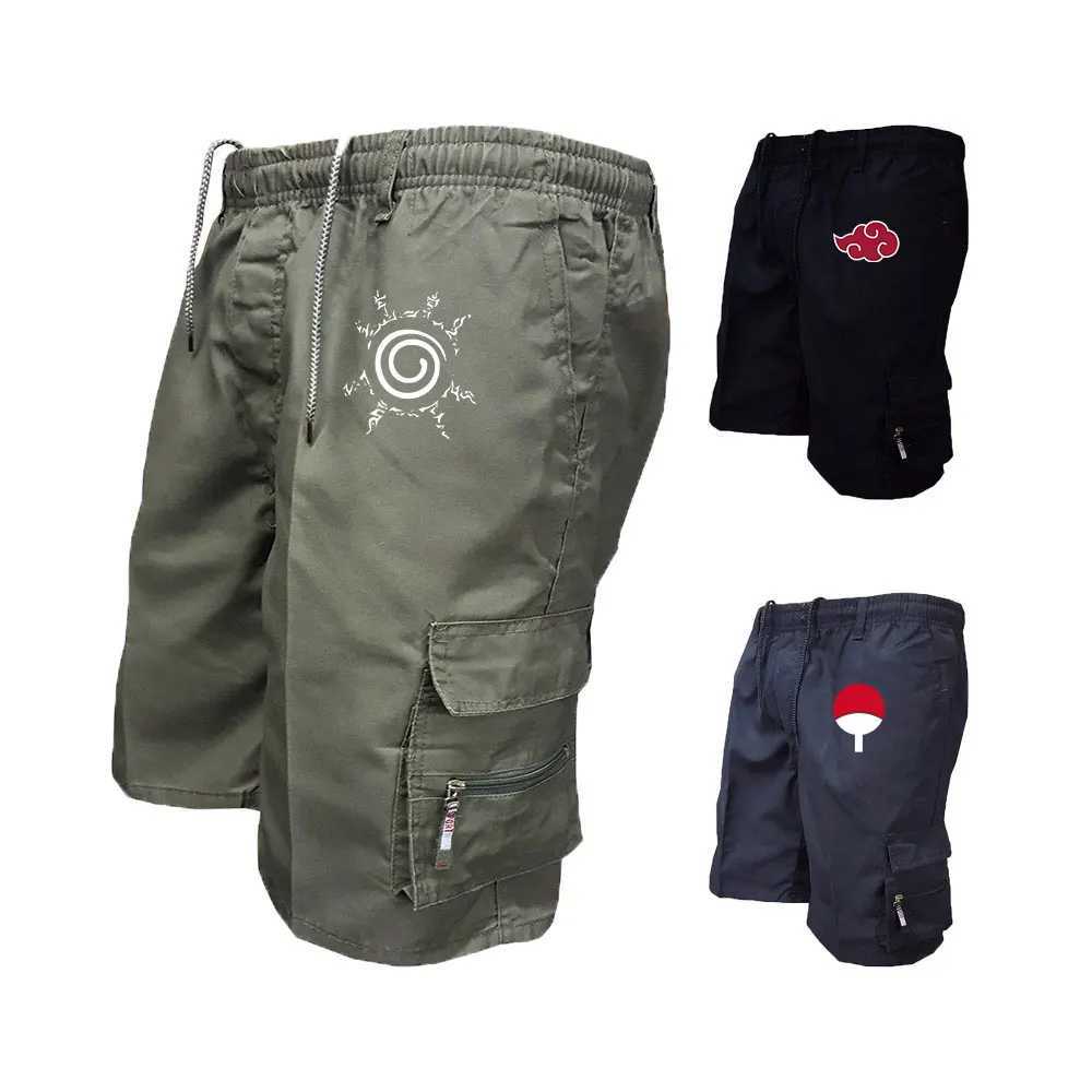 Summer Anime Cargo Shorts For Men Tactical Quick Dry Multi-pocket Shorts Mens Outdoor Clothes Hunting Fishing Short Pants W250614
