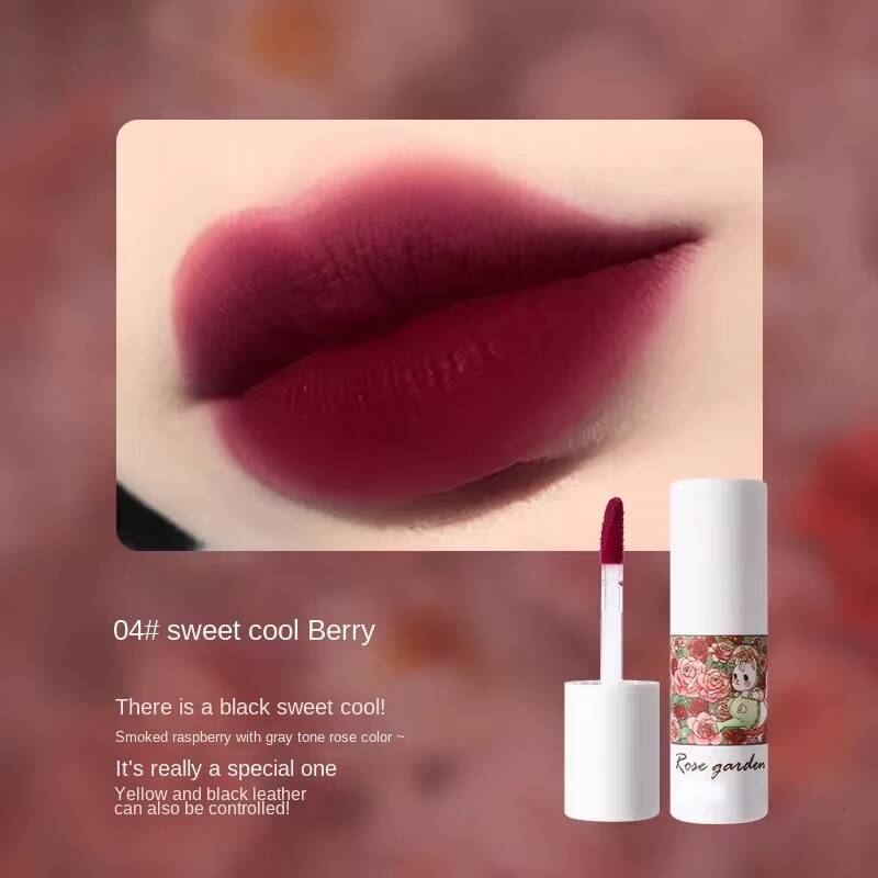 Rose Garden Matte Muse Mud Liquid Lipstick Waterproof Nude Lip Gloss Long Lasting Non-stick Cup Sexy Women Lipgloss Cosmetic happy