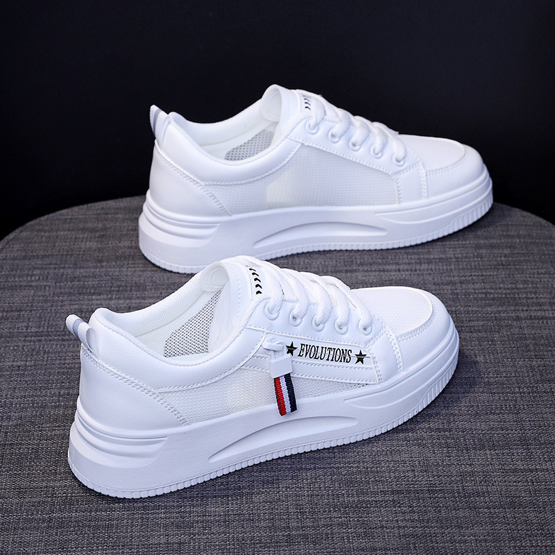 Ddmysports Korean Style Spring Summer New Breathable Women S Mesh White Sneakers Versatile Sports Thick Sole Casual Shoes Outdoor Shoes