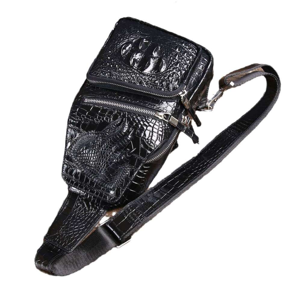 Pattern Crocodile Bone Men's Claw Front Chest Upgraded Crossbody Fashion Outdoor Shoulder Bag