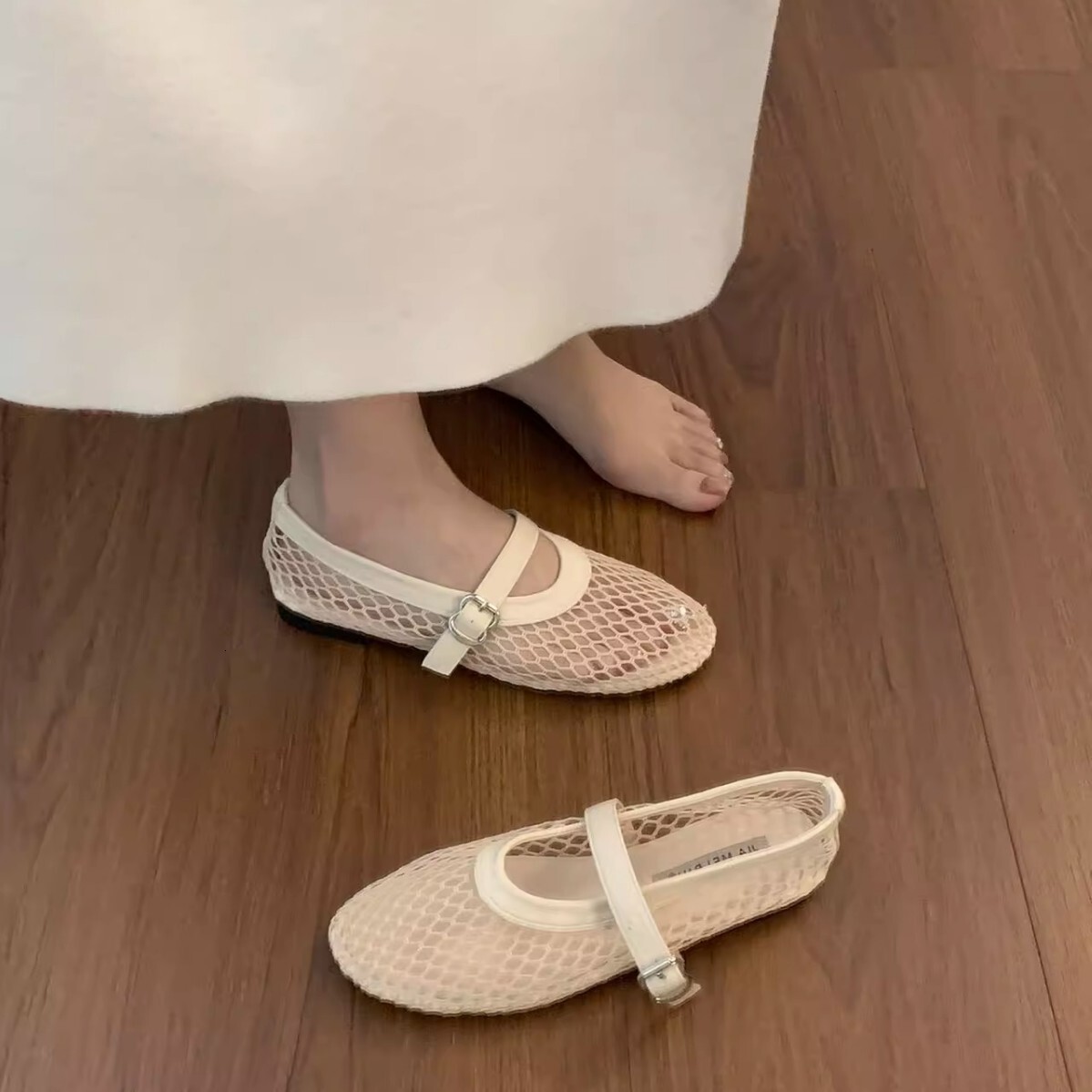 Ddmysports Summer Mesh For Women Breathable Sandals New Style Elegant Hollow Single Shoes Flat Slip On Outdoor Shoes