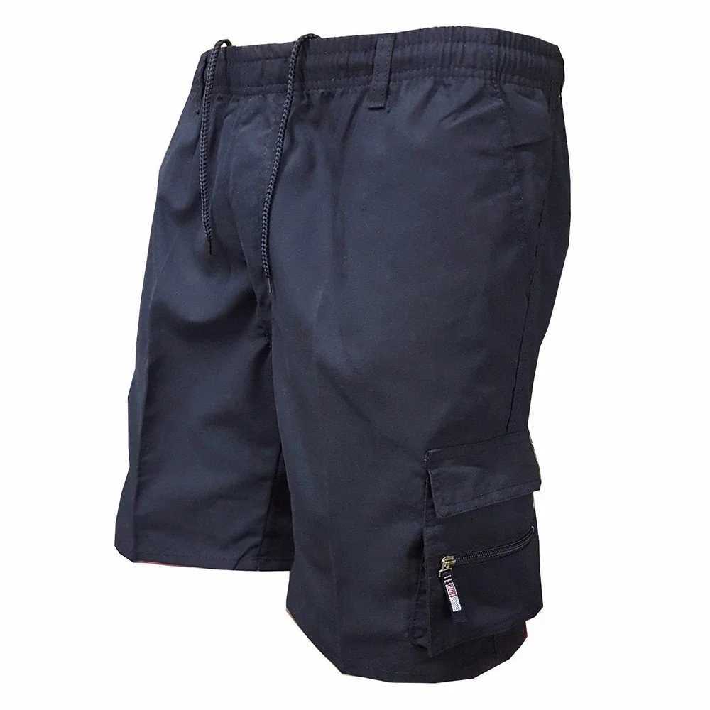 Mens Military-inspired Tactical Shorts for Summer Casual Jogging Style Cargo Design Loose Fit Multiple Pockets Elastic Waist W250614