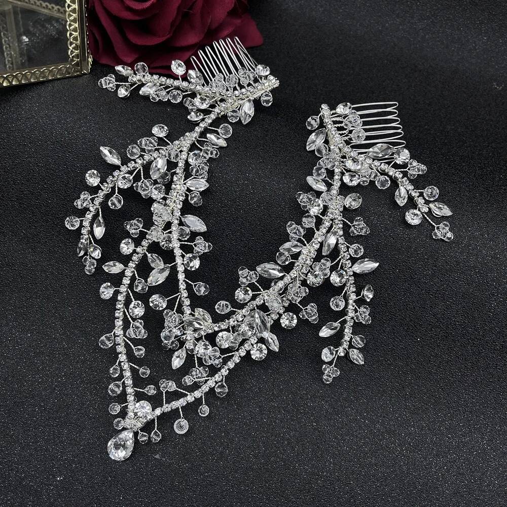 DZ215 Bling Indian Pendant Forehead Chain Jewelry Tiara Headpiece Bridal Headdress Crystal Wedding Headwear Accessories Gift