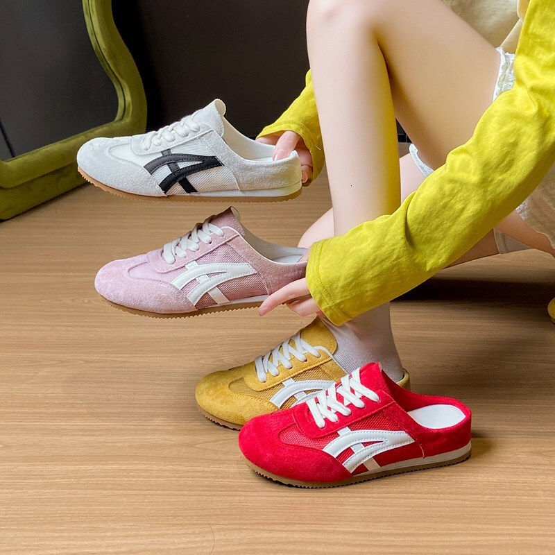 Ddmysports White Sneakers For Women Summer New Korean Style Ins Female Students Casual Sports Versatile Half Sole Street Shooting CY Outdoor Shoes