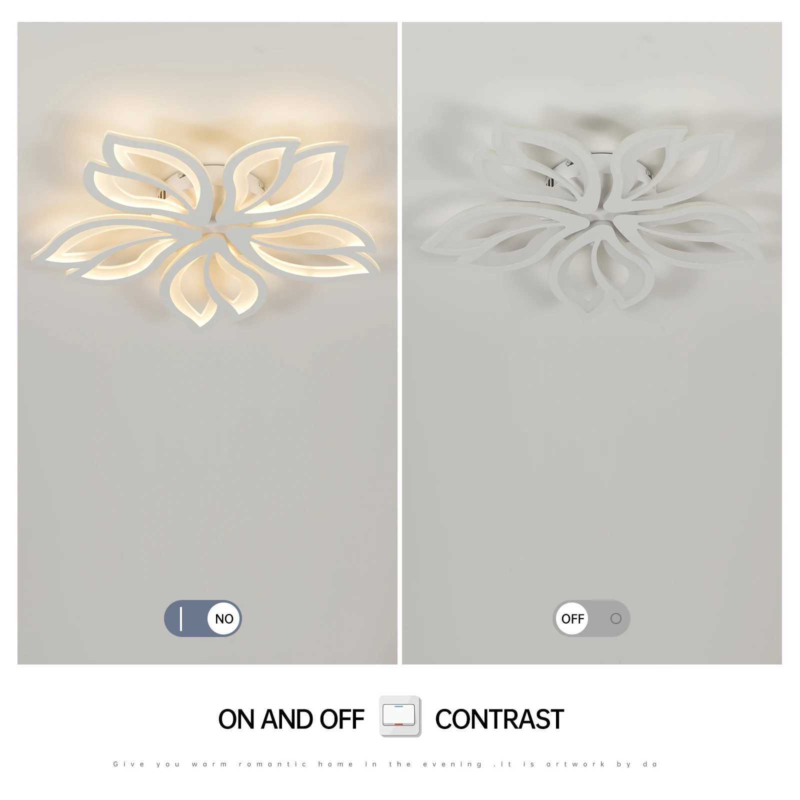 LED Ceiling Light Fixture Modern Leaves Ceiling Lamp Flush Mount Ceiling for Living Room Study Room Dining Room Bedroom XJ2500613