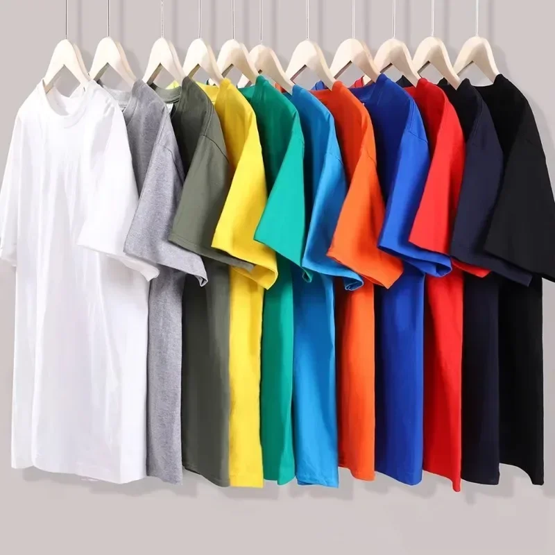Summer Fashion Women's T-shirts Cotton Short-sleeved Round-neck Clothes Loose Pure Cotton Men's and Women's T-shirts Daily Casual T-shi