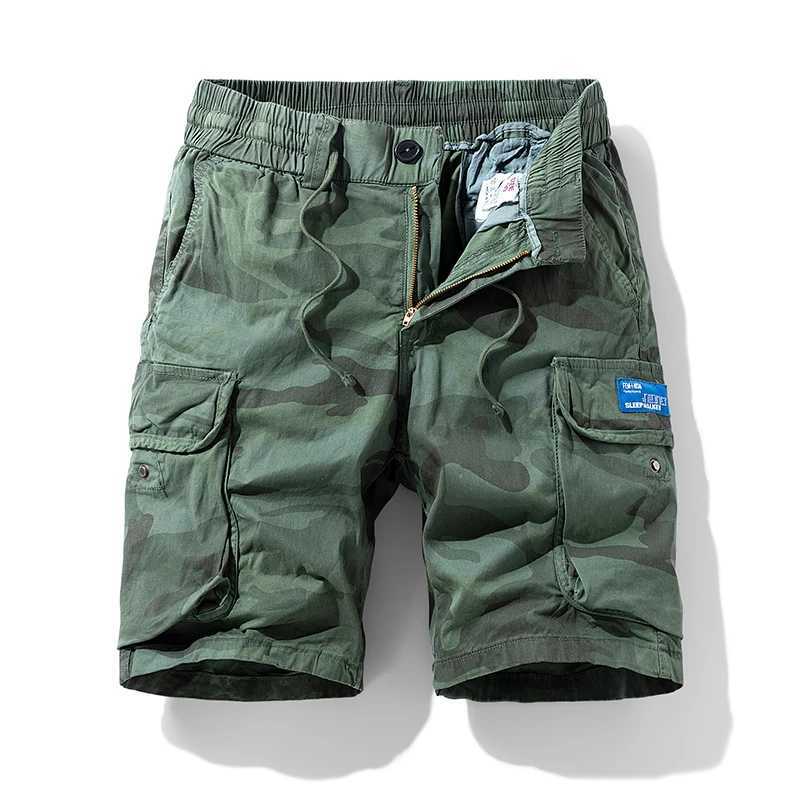 Summer Mens Shorts Thin Beach Pants Loose Straight Leg Pants Casual Camouflage Over the Knee Sports Multi Pocket Work Pants W250614